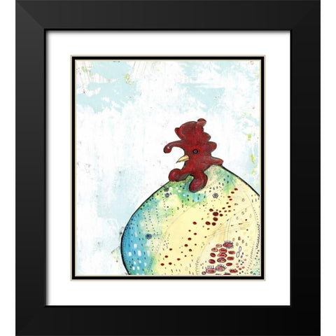 Rooster II Black Modern Wood Framed Art Print with Double Matting by Ogren, Sarah