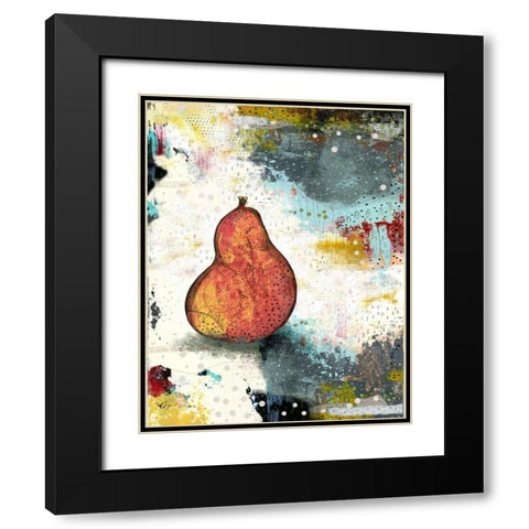 Abstract Pear Black Modern Wood Framed Art Print with Double Matting by Ogren, Sarah