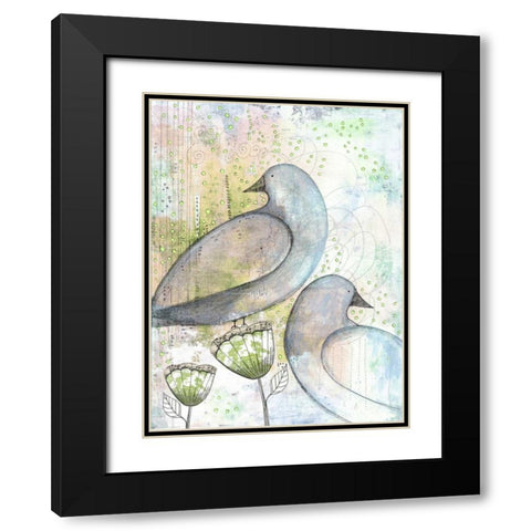 Two Birds Black Modern Wood Framed Art Print with Double Matting by Ogren, Sarah