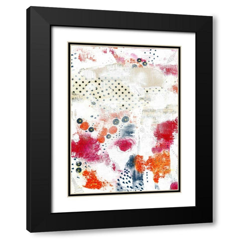 Orange and Fuchsia Abstract II Black Modern Wood Framed Art Print with Double Matting by Ogren, Sarah