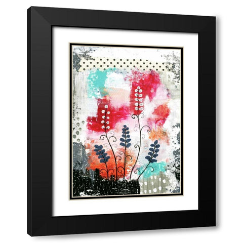 Colorful Flowers Black Modern Wood Framed Art Print with Double Matting by Ogren, Sarah
