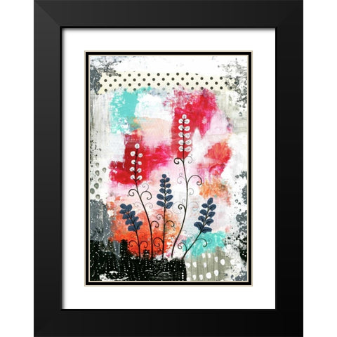 Colorful Flowers Black Modern Wood Framed Art Print with Double Matting by Ogren, Sarah