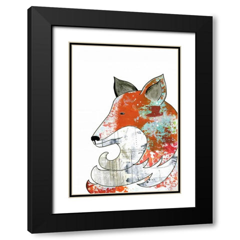 Fox Black Modern Wood Framed Art Print with Double Matting by Ogren, Sarah