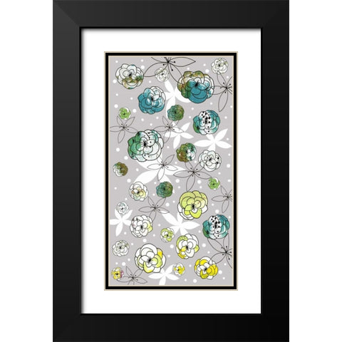 Grey Floral Black Modern Wood Framed Art Print with Double Matting by Ogren, Sarah