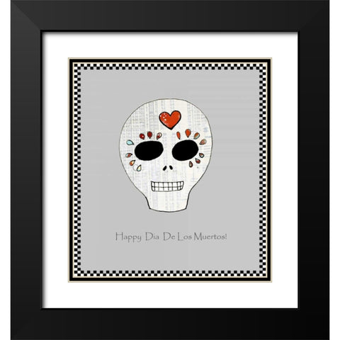 Sugar Skull Black Modern Wood Framed Art Print with Double Matting by Ogren, Sarah