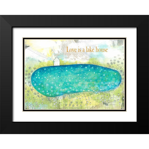Love is a Lakehouse Black Modern Wood Framed Art Print with Double Matting by Ogren, Sarah