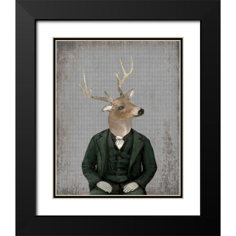 Mr. White Tall Black Modern Wood Framed Art Print with Double Matting by Ogren, Sarah