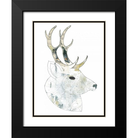 Golden Buck Black Modern Wood Framed Art Print with Double Matting by Ogren, Sarah