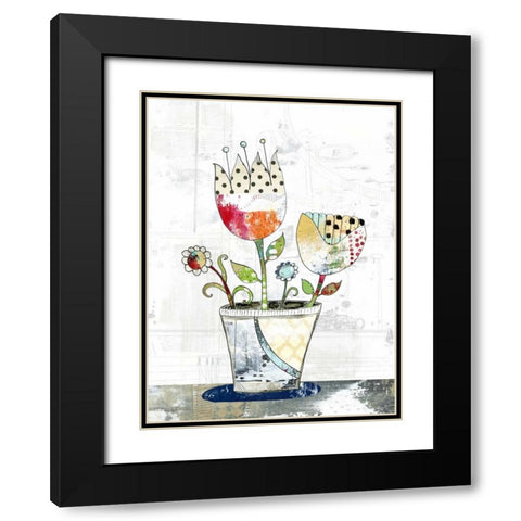 Flower Pot Black Modern Wood Framed Art Print with Double Matting by Ogren, Sarah