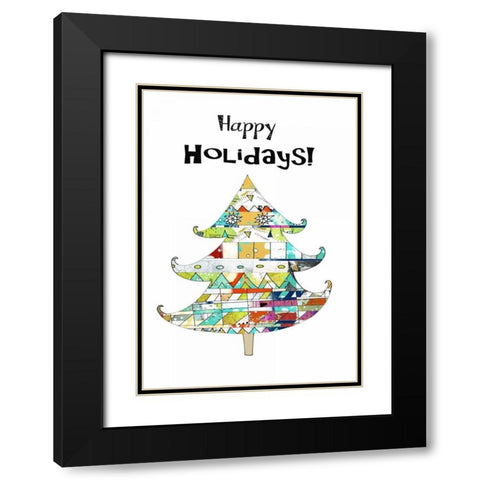 Geometric Tree Black Modern Wood Framed Art Print with Double Matting by Ogren, Sarah