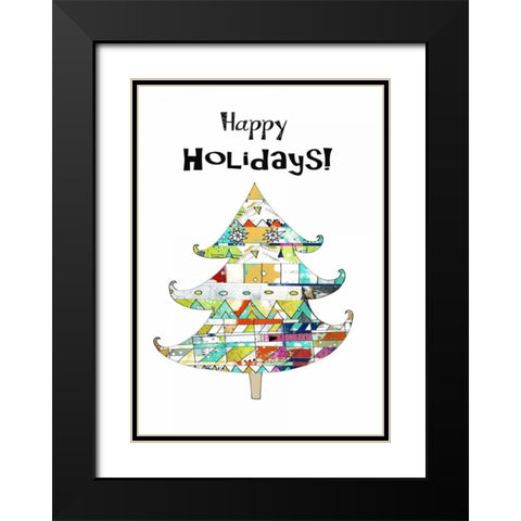 Geometric Tree Black Modern Wood Framed Art Print with Double Matting by Ogren, Sarah