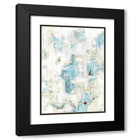 The Starfish and the Sailboat Black Modern Wood Framed Art Print with Double Matting by Ogren, Sarah