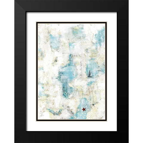 The Starfish and the Sailboat Black Modern Wood Framed Art Print with Double Matting by Ogren, Sarah