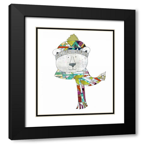 Bear in a Hat and Scarf Black Modern Wood Framed Art Print with Double Matting by Ogren, Sarah