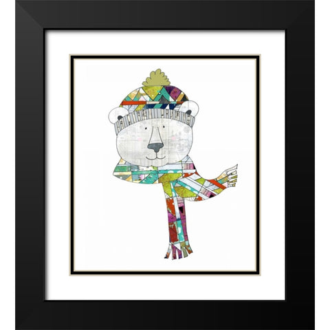 Bear in a Hat and Scarf Black Modern Wood Framed Art Print with Double Matting by Ogren, Sarah