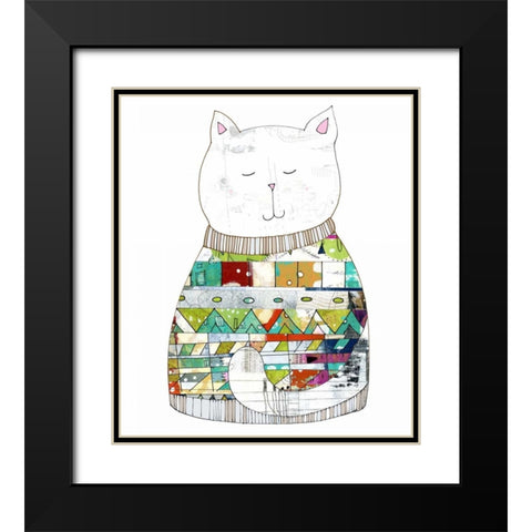 Cat in a Sweater Black Modern Wood Framed Art Print with Double Matting by Ogren, Sarah