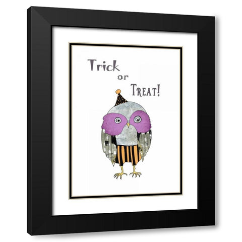 Trick or Treat Owl Black Modern Wood Framed Art Print with Double Matting by Ogren, Sarah
