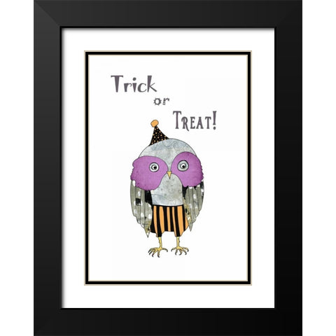 Trick or Treat Owl Black Modern Wood Framed Art Print with Double Matting by Ogren, Sarah