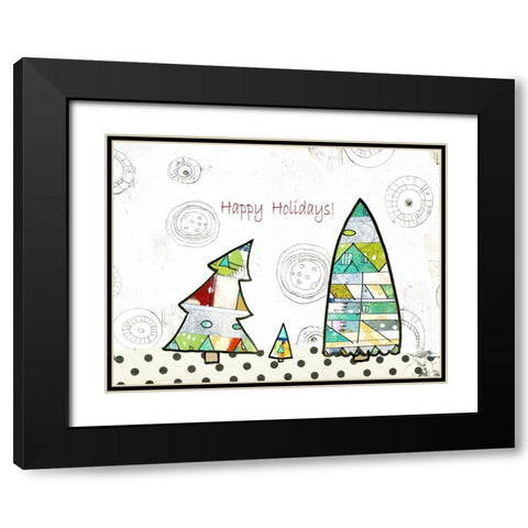 Geometric Trees Black Modern Wood Framed Art Print with Double Matting by Ogren, Sarah