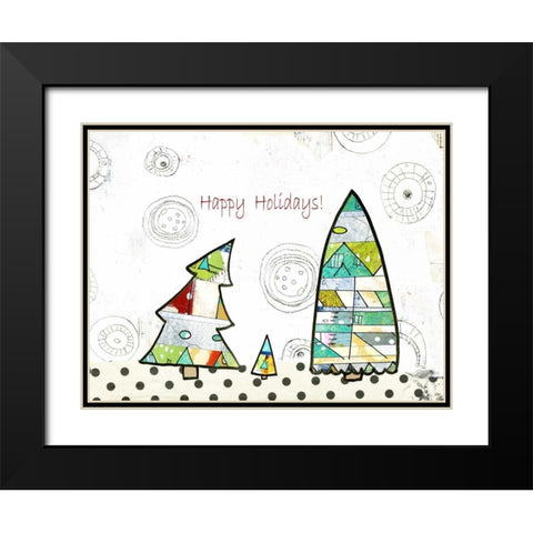 Geometric Trees Black Modern Wood Framed Art Print with Double Matting by Ogren, Sarah