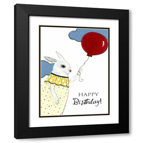 Happy Birthday Card Black Modern Wood Framed Art Print with Double Matting by Ogren, Sarah