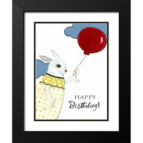 Happy Birthday Card Black Modern Wood Framed Art Print with Double Matting by Ogren, Sarah