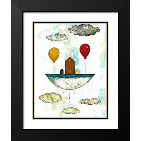 Learn to Go with the Flow Black Modern Wood Framed Art Print with Double Matting by Ogren, Sarah