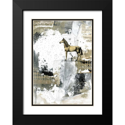 Blonde Horse Black Modern Wood Framed Art Print with Double Matting by Ogren, Sarah