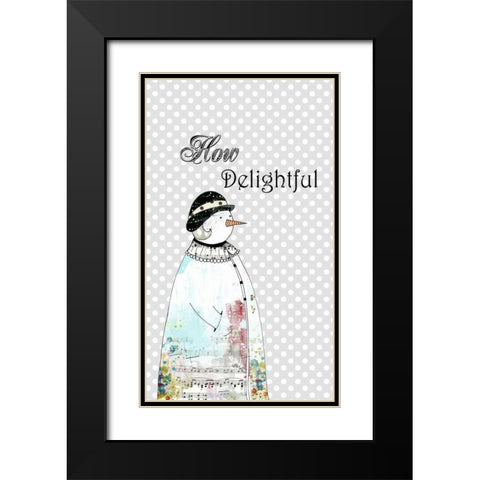 Snow-woman in Cloche Black Modern Wood Framed Art Print with Double Matting by Ogren, Sarah