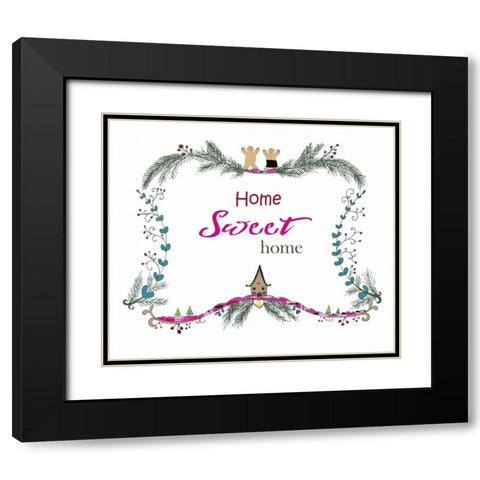 Home Sweet Home Gingerbread Black Modern Wood Framed Art Print with Double Matting by Ogren, Sarah