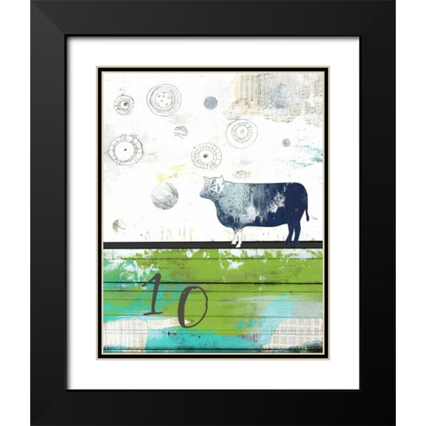 Cow 10 Black Modern Wood Framed Art Print with Double Matting by Ogren, Sarah