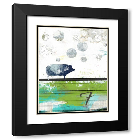 Pig 7 Black Modern Wood Framed Art Print with Double Matting by Ogren, Sarah