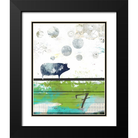 Pig 7 Black Modern Wood Framed Art Print with Double Matting by Ogren, Sarah