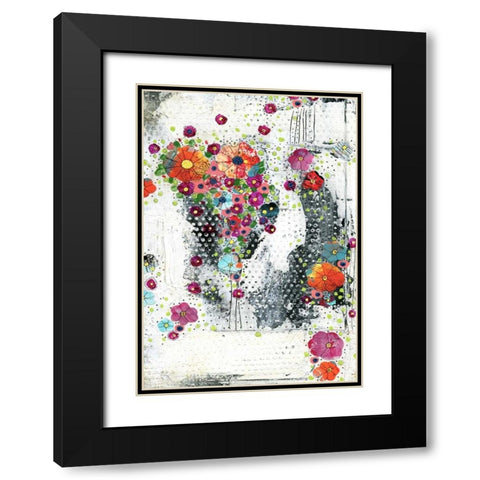 Floral II Black Modern Wood Framed Art Print with Double Matting by Ogren, Sarah