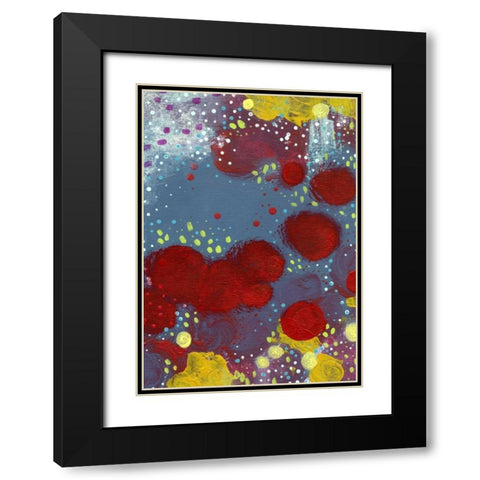 Big Red Flowers Abstract Black Modern Wood Framed Art Print with Double Matting by Ogren, Sarah