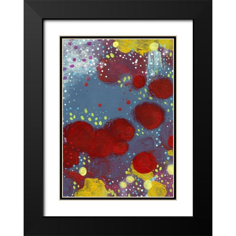 Big Red Flowers Abstract Black Modern Wood Framed Art Print with Double Matting by Ogren, Sarah