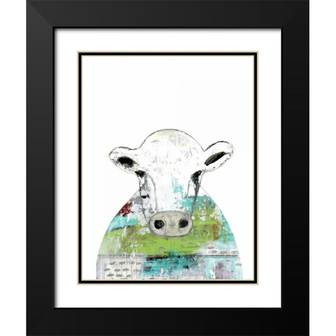 Collage Cow II Black Modern Wood Framed Art Print with Double Matting by Ogren, Sarah