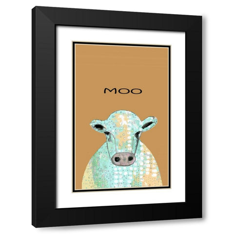 Moo Cow Black Modern Wood Framed Art Print with Double Matting by Ogren, Sarah