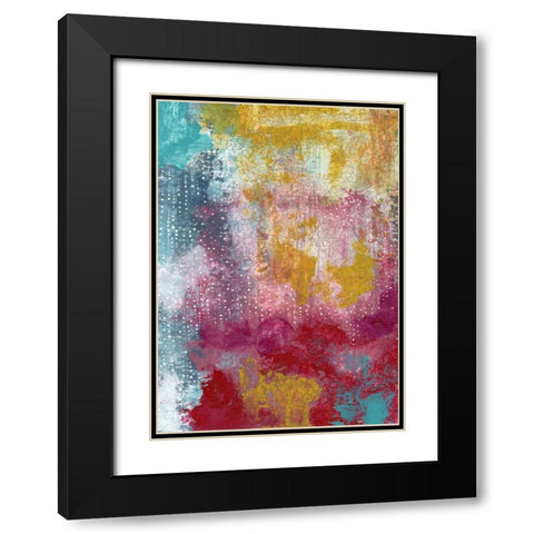 Sprinkles Abstract Black Modern Wood Framed Art Print with Double Matting by Ogren, Sarah