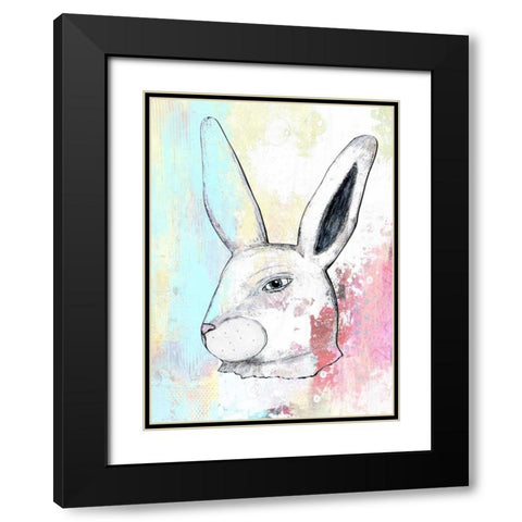 Rainbow Bunny II Black Modern Wood Framed Art Print with Double Matting by Ogren, Sarah