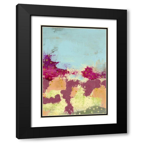 Abstract Roses Black Modern Wood Framed Art Print with Double Matting by Ogren, Sarah