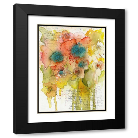 Floral Watercolor Black Modern Wood Framed Art Print with Double Matting by Ogren, Sarah