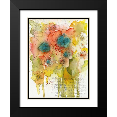 Floral Watercolor Black Modern Wood Framed Art Print with Double Matting by Ogren, Sarah