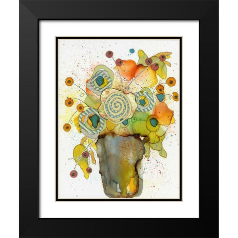 Floral Vase Black Modern Wood Framed Art Print with Double Matting by Ogren, Sarah