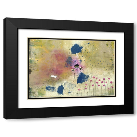 Three Pansies Black Modern Wood Framed Art Print with Double Matting by Ogren, Sarah