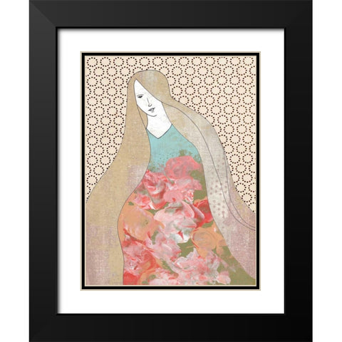 Rapunzel Black Modern Wood Framed Art Print with Double Matting by Ogren, Sarah