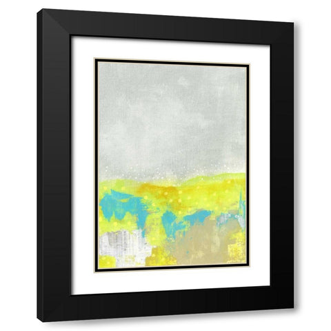 Yellow Flowers Abstract Black Modern Wood Framed Art Print with Double Matting by Ogren, Sarah
