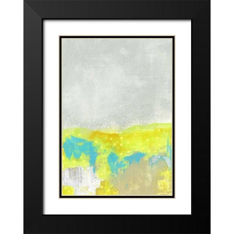 Yellow Flowers Abstract Black Modern Wood Framed Art Print with Double Matting by Ogren, Sarah