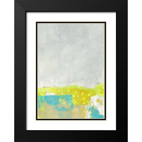 Yellow Abstract Flowers II Black Modern Wood Framed Art Print with Double Matting by Ogren, Sarah