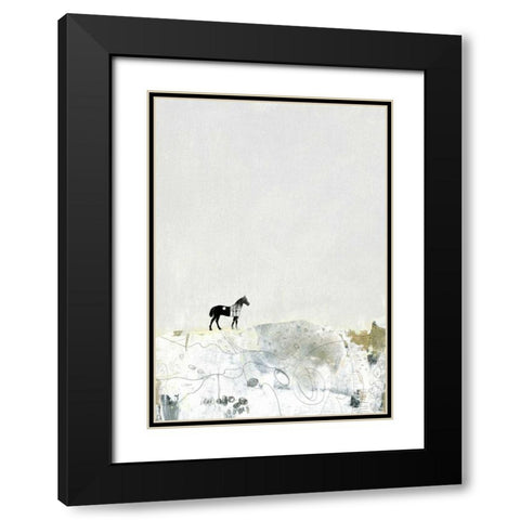 The Lone Horse Black Modern Wood Framed Art Print with Double Matting by Ogren, Sarah